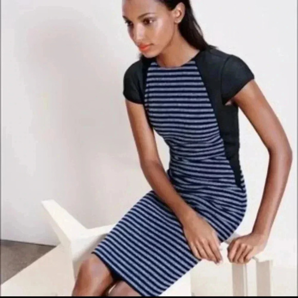 J.Crew Striped Wool Blend Colorblock Tweed Dress(4)Tall - Picture 1 of 9